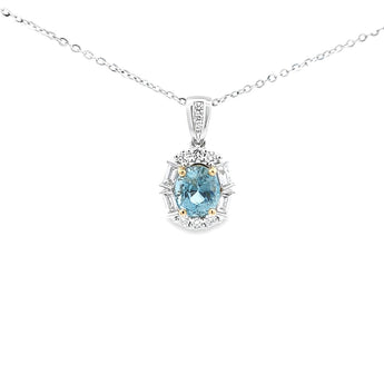 花型吊墜 · 海藍寶石 - WILLS JEWELLERY