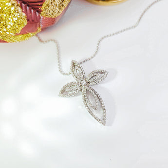 雙馬眼十字架鑽石吊墜 - WILLS JEWELLERY