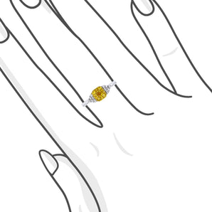 雷地恩切割濃彩橙黃鑽石圍石戒指 - WILLS JEWELLERY