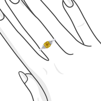 雷地恩切割濃彩橙黃鑽石圍石戒指 - WILLS JEWELLERY