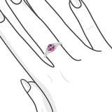 正方枕形切割粉紫色藍寶石鑽石戒指 - WILLS JEWELLERY