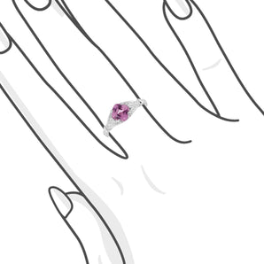 正方枕形切割粉紫色藍寶石鑽石戒指 - WILLS JEWELLERY