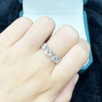 葉藤 • 鑽石珠邊雕花戒指 - WILLS JEWELLERY