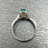 祖母綠形綠寶石鑽石戒指 (哥倫比亞) - WILLS JEWELLERY