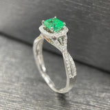 祖母綠形綠寶石鑽石戒指 (哥倫比亞) - WILLS JEWELLERY