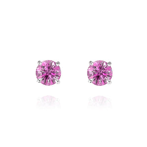 《圓 • 緣》粉紅藍寶石清鑲耳環 - WILLS JEWELLERY