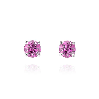 《圓 • 緣》粉紅藍寶石清鑲耳環 - WILLS JEWELLERY