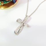 絲帶樣十字架鑽石吊墜 - WILLS JEWELLERY