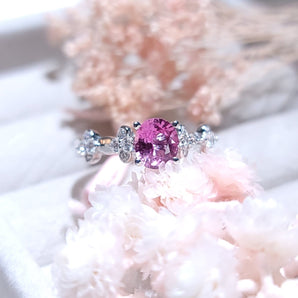 四葉草戒指 · 粉橙色藍寶石 - WILLS JEWELLERY