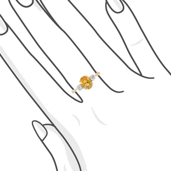 橢圓形黃寶石鑽石戒指 - WILLS JEWELLERY