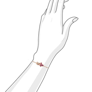 蝴蝶粉寶石鑽石手鏈 - WILLS JEWELLERY