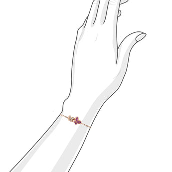 蝴蝶粉寶石鑽石手鏈 - WILLS JEWELLERY