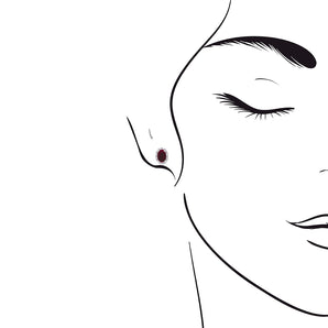 時尚橢圓形紅寶石鑽石耳環 - WILLS JEWELLERY