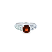 橘紅枕形尖晶石鑽石戒指 - WILLS JEWELLERY