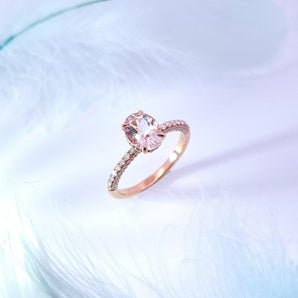 橢圓形摩根石鑽石戒指 - WILLS JEWELLERY