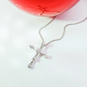 圓梯十字架鑽石吊墜 - WILLS JEWELLERY