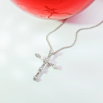 圓梯十字架鑽石吊墜 - WILLS JEWELLERY