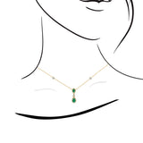 梨形綠寶石圍石鑽石項鏈 - WILLS JEWELLERY