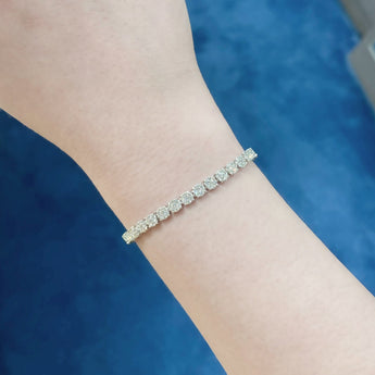 時尚圓形鑽石白金手鏈 - WILLS JEWELLERY