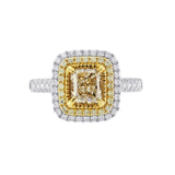 雷地恩形黃鑽雙圍石教堂式戒指 - WILLS JEWELLERY