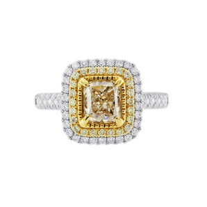 雷地恩形黃鑽雙圍石教堂式戒指 - WILLS JEWELLERY