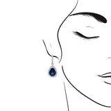 梨形藍寶石鑽石垂吊耳環 - WILLS JEWELLERY