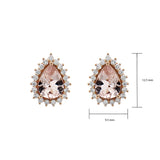 戴安娜款梨形摩根石圍鑽耳環 - WILLS JEWELLERY