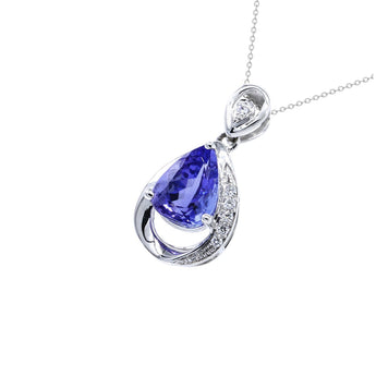 時尚梨形坦桑石吊墜 - WILLS JEWELLERY