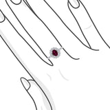 經典貴族橢圓形紅寶石鑽石戒指 - WILLS JEWELLERY