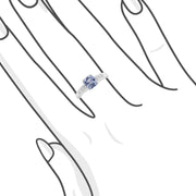 雷地恩形白色藍寶石鑽石戒指 - WILLS JEWELLERY