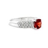 橘紅枕形尖晶石鑽石戒指 - WILLS JEWELLERY