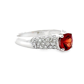 橘紅枕形尖晶石鑽石戒指 - WILLS JEWELLERY