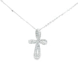 絲帶樣十字架鑽石吊墜 - WILLS JEWELLERY