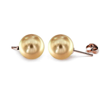 【網店限定】經典南洋金檳色珍珠耳環 - WILLS JEWELLERY