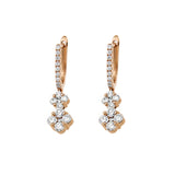 雙花卉鑽石垂式耳環 - WILLS JEWELLERY