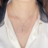 流線十字架・鑽石吊墜 - WILLS JEWELLERY