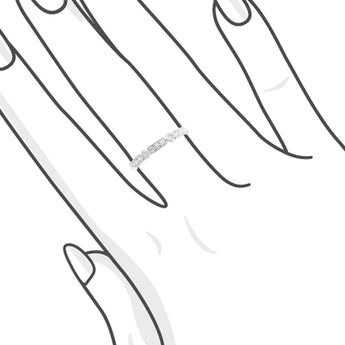 復古幾何・鑽石珠邊線戒 - WILLS JEWELLERY