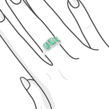 三石綠寶石階梯圍鑽戒指 - WILLS JEWELLERY