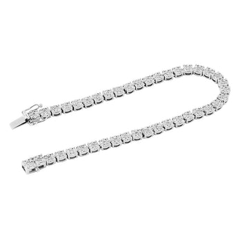 時尚圓形鑽石白金手鏈 - WILLS JEWELLERY