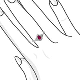 梨形紅寶石圍石鑽石戒指 - WILLS JEWELLERY
