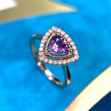 天然無燒濃紫色藍寶石鑽石戒指【附證書】 - WILLS JEWELLERY