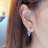 雙色絲帶鑽石耳環 - WILLS JEWELLERY