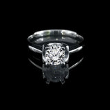 經典四爪弧形鏡底刀肶鑽石戒指款式 - WILLS JEWELLERY