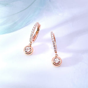 摩根石垂吊雙層圍石鑽石耳環 - WILLS JEWELLERY