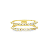 二重奏雙行鑽石線戒 - WILLS JEWELLERY