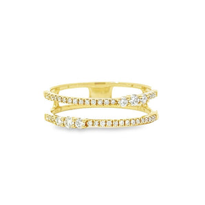 二重奏雙行鑽石線戒 - WILLS JEWELLERY