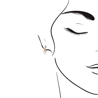 雙色絲帶鑽石耳環 - WILLS JEWELLERY