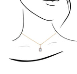 小八角形海藍寶圍石鑽石吊墜 - WILLS JEWELLERY