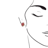 三角形雙色西瓜碧璽圍鑽耳環 - WILLS JEWELLERY