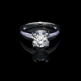 經典四爪弧形鏡底漸變粗肶鑽石戒指款式 - WILLS JEWELLERY